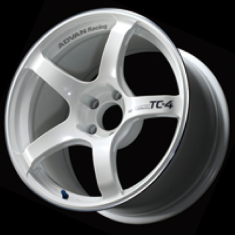 Advan YAD8J12EWR TC4 18x9.5 +12 5-114.3 Racing White and Ring Wheel