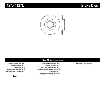 StopTech Slotted & Drilled Sport Brake Rotor Stoptech