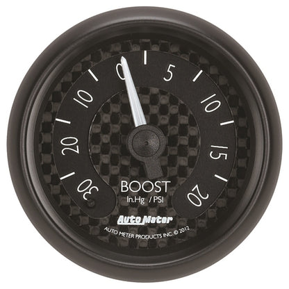 Autometer GT Series 52mm Mechanicl 30 In Hg/20 psi Vacuum/Boost Gauge 8001
