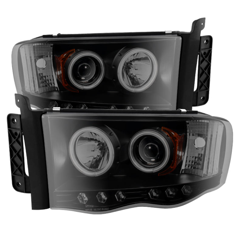 Spyder Dodge Ram 1500 02-05 03-05 Projector Headlights CCFL Halo LED Blk Smke PRO-YD-DR02-CCFL-BSM - eliteracefab.com