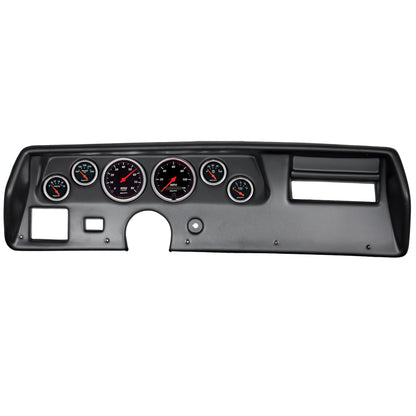 Autometer Designer Black 70-72 Chevelle SS/El Camino Dash Kit 6pc Tach/ MPH/ Fuel/ Oil/ WTMP/ Volt 7025-DB