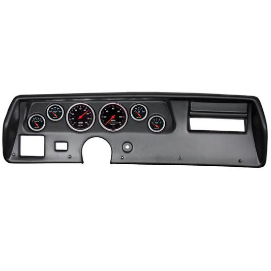 Autometer Designer Black 70-72 Chevelle SS/El Camino Dash Kit 6pc Tach/ MPH/ Fuel/ Oil/ WTMP/ Volt 7025-DB