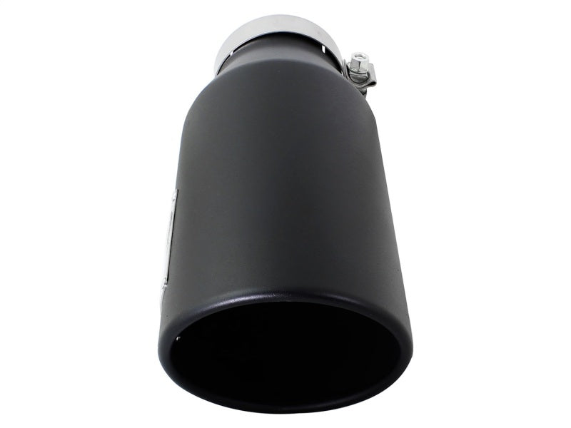 aFe Power MACH Force-Xp 4in In x 6in Out x 15in L Driver Side Clamp-On 4in 409 SS Exhaust Tip-Black aFe