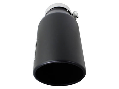aFe Power MACH Force-Xp 4in In x 6in Out x 15in L Driver Side Clamp-On 4in 409 SS Exhaust Tip-Black aFe