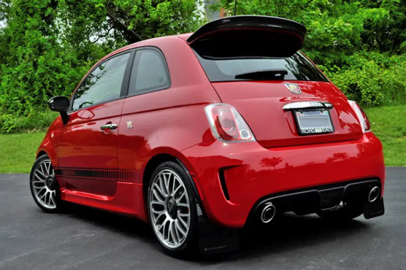 Rally Armor UR Mudflaps Urethane Fiat 500 2012-2013 Black/Red - eliteracefab.com