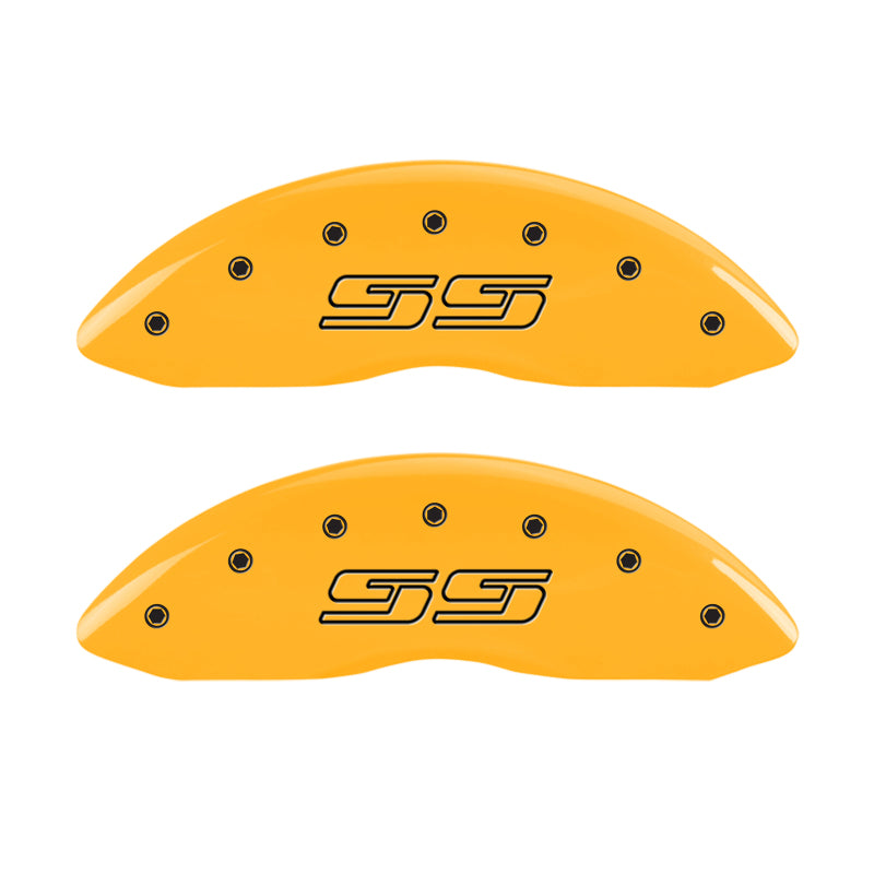 MGP 4 Caliper Covers Engraved Front & Rear Avalanche SS Yellow Finish Black Char 2000 Chevy Tahoe MGP