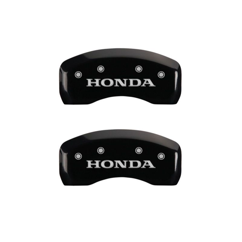 MGP 4 Caliper Covers Engraved Front & Rear Honda Black finish silver ch MGP