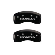 Load image into Gallery viewer, MGP 4 Caliper Covers Engraved Front &amp; Rear Honda Black finish silver ch MGP