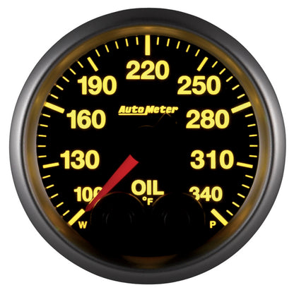 Autometer Elite 52mm 100-340 Deg F Oil Temp Peak & Warn w/ Electronic Control Gauge 5640