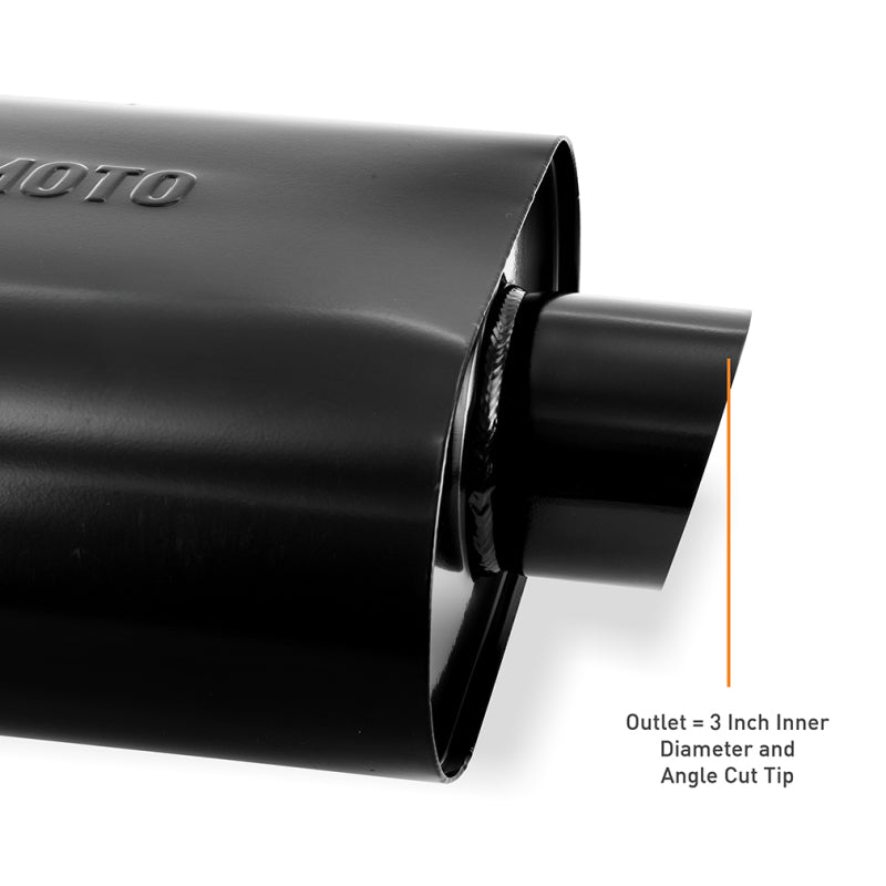 Mishimoto Muffler with 2.5in Center Inlet/Outlet - Angled Tip - Black Mishimoto