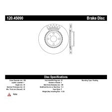 CENTRIC PREMIUM FRONT BRAKE ROTOR 2016 MAZDA MIATA W/ BREMBO BRAKES, 120.45090 - eliteracefab.com