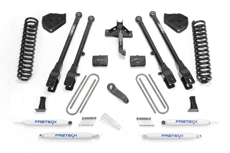 Fabtech 17-21 Ford F250/F350 4WD Diesel 6in 4Link Sys w/Coils & Perf Shks - eliteracefab.com