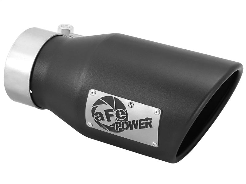 aFe Power Gas Exhaust Tip Black- 3 in In x 4.5 out X 9 in Long Bolt On (Black) - eliteracefab.com
