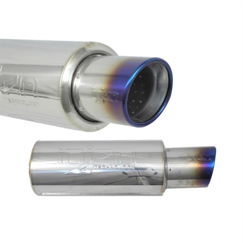 Injen 2 3/8 Universal Muffler w/Titanium burnt rolled Tip and stainless steel resonated inner wall