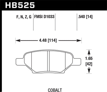 Hawk Performance Ceramic Rear Brake Pads - HB525Z.540 Hawk Performance