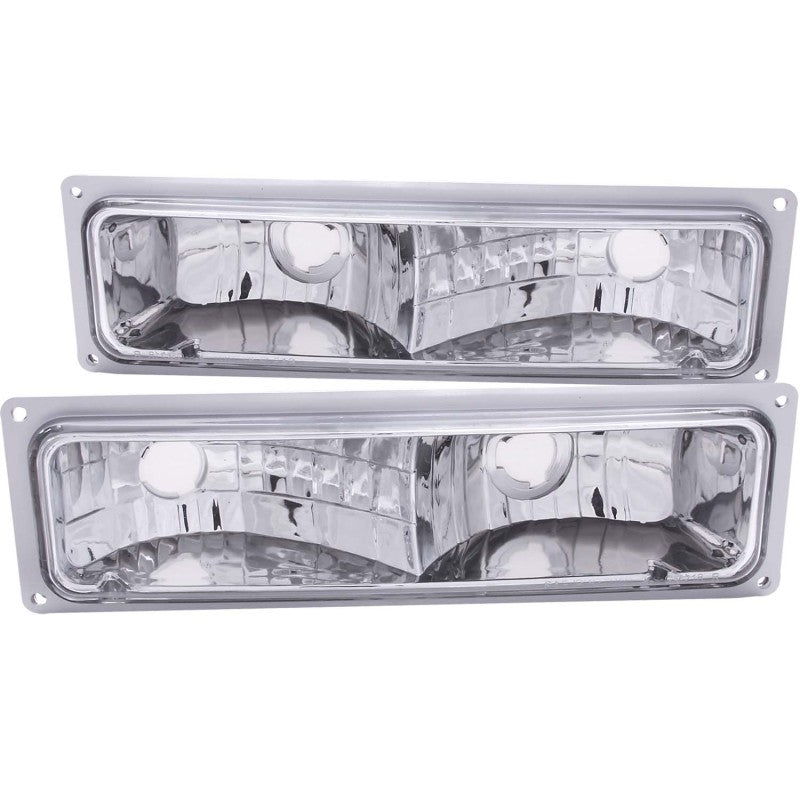 ANZO USA Chevrolet C1500 Euro Parking Lights Chrome; 1988-1998 - eliteracefab.com