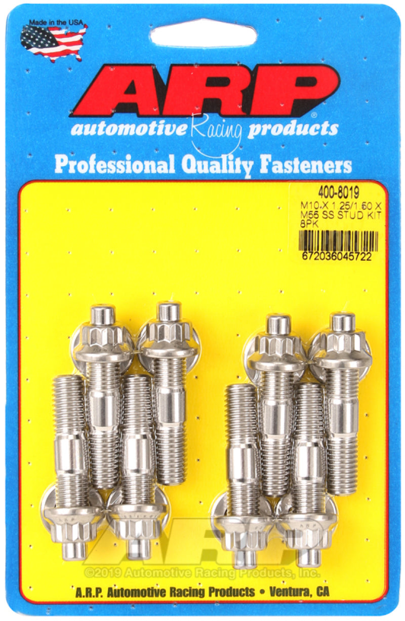 ARP M10 X 1.25/1.50 X M55 Stainless Steel Accessory Studs (8 pack) ARP