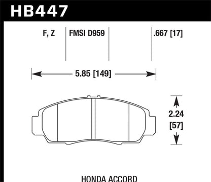 Hawk Performance HPS Front Brake Pads - HB447F.667 Hawk Performance