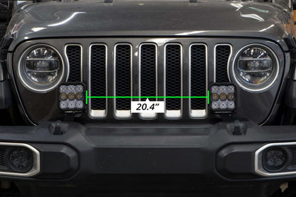 Diode Dynamics 18-21 Jeep JL Wrangler SS5 Bumper LED Pod Light Kit - Yellow Pro Driving