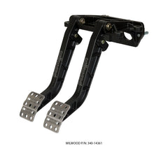 Wilwood Adjustable-Tandem Dual Pedal - Brake / Clutch - Fwd. Swing Mount - 7.0:1 - Black E-Coat - eliteracefab.com