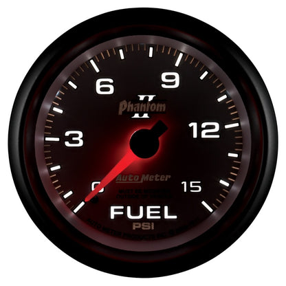 Autometer Phantom II 2-5/8in 0-15PSI Mechanical Fuel Pressure Gauge 7811