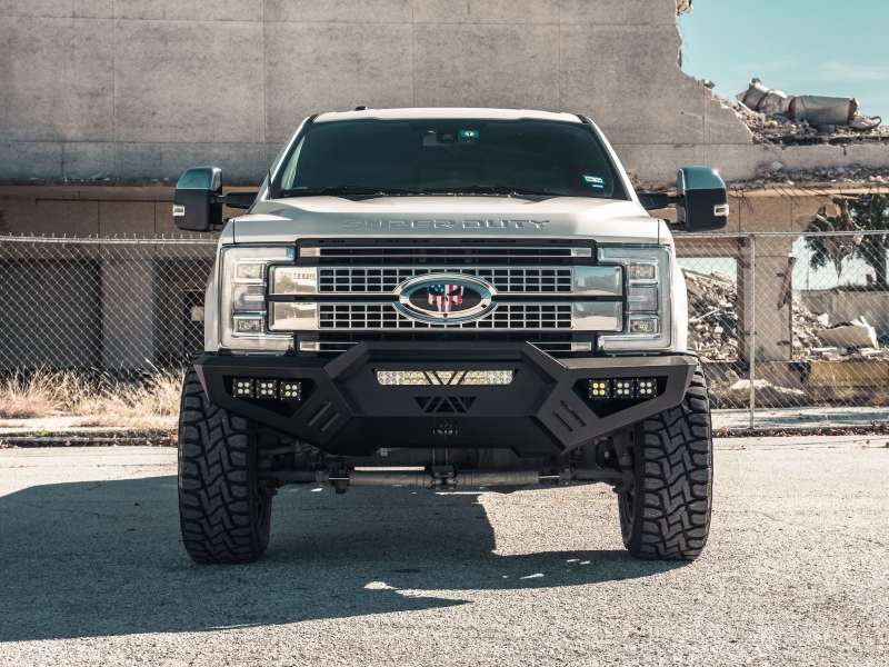 Road Armor 17-20 Ford F-250 SPARTAN Front Bumper Bolt-On Pre-Runner Guard - Tex Blk - eliteracefab.com