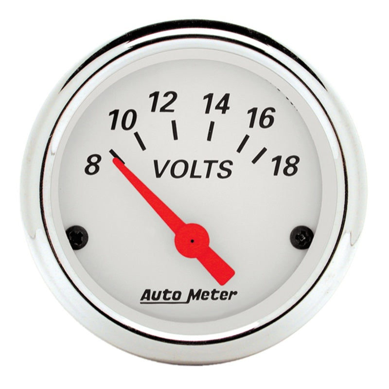 Autometer Arctic White 2-1/16in 8-18 Volts Air-Core Voltmeter Gauge 1391