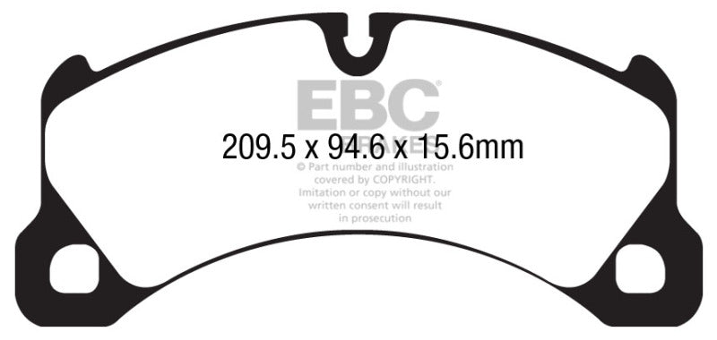 EBC 10+ Porsche Cayenne 3.6 Yellowstuff Front Brake Pads - eliteracefab.com