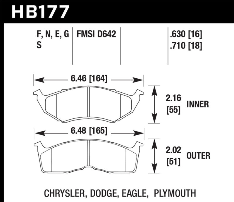 Hawk Performance HPS Front Brake Pads - HB177F.630