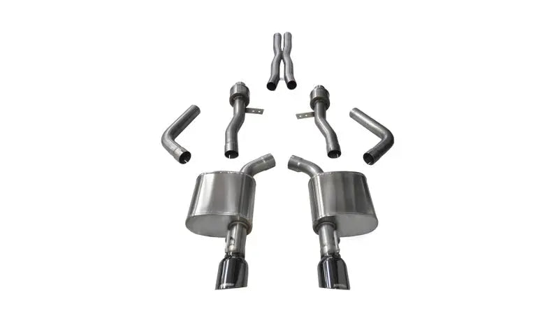 Corsa 15-16 Dodge Charger SRT / Scat Pack / R/T 6.4L Black Sport Cat-Back Exhaust - eliteracefab.com