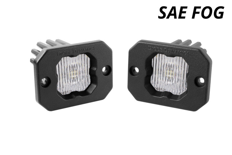 Diode Dynamics Stage Series C1 LED Pod - White SAE Fog Flush WBL (Pair)