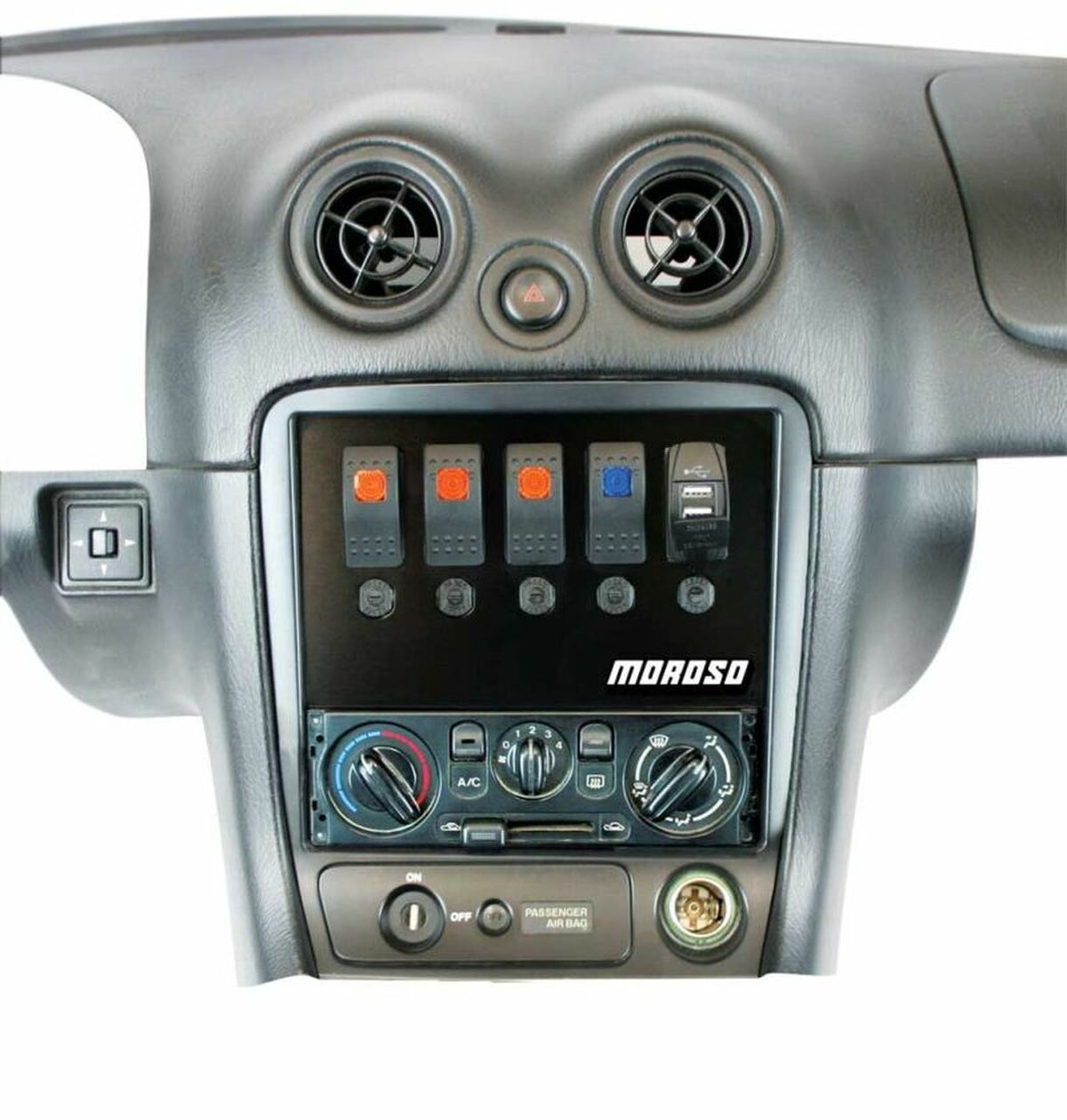 Moroso 99-04 Mazda Miata NB Radio Pocket Block Off Plate With Switches - eliteracefab.com