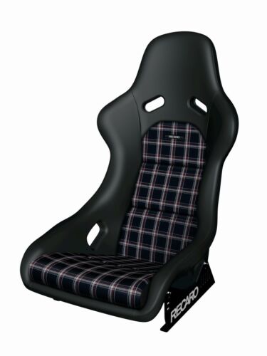 Recaro Classic Pole Position ABE Seat - Black Leather/Classic Checkered Fabric - eliteracefab.com