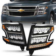 Load image into Gallery viewer, ANZO 15-20 Chevy Tahoe/Suburban LED Light Bar Style Headlights Black w/Sequential w/DRL w/Amber - eliteracefab.com