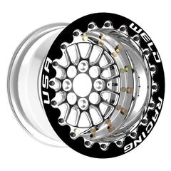 Weld Tuner Import Drag 13x10 / 4x100mm BP / 5in. BS Black Wheel CTR DBL Beadlock - eliteracefab.com