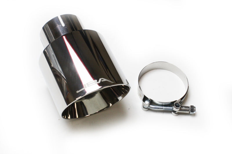 JBA 2.5in x 4in x 5-3/4in Double Wall Polished Chrome Tip - Clamp On JBA