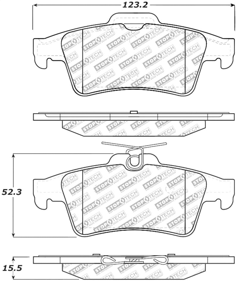 StopTech Street Select Brake Pads - Rear - eliteracefab.com