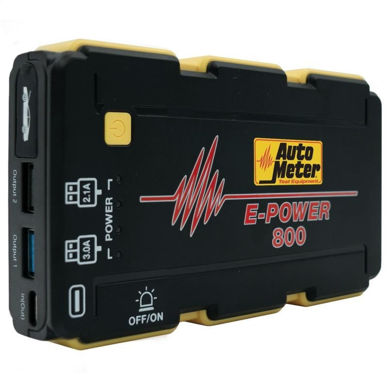 AutoMeter JUMP STARTER; EMERGENCY BATTERY PACK; 12V; 800A PEAK; 1800 mAh - eliteracefab.com