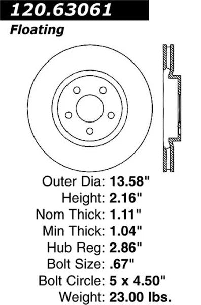 STOPTECH 05-09 CHRYSLER 300 (5.7L V8 EXC SRT-8) FRONT LEFT SLOTTED & DRILLED ROTOR, 127.63061L - eliteracefab.com