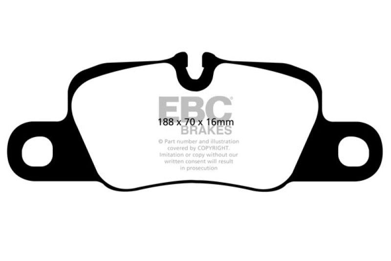 EBC 12-15 Porsche 911 (991) (Cast Iron Rotor only) 3.8 Carrera S Redstuff Rear Brake Pads - eliteracefab.com