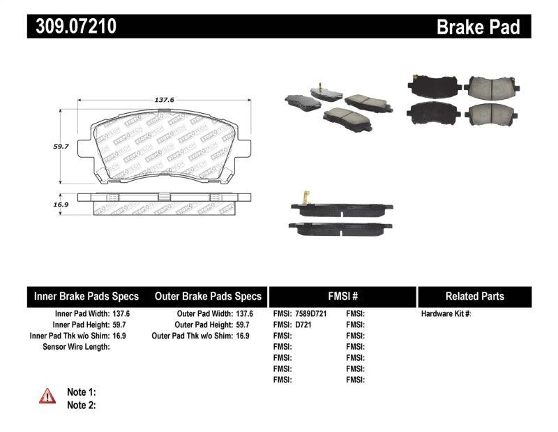 STOPTECH PERFORMANCE 02-03 WRX FRONT BRAKE PADS, 309.07210 - eliteracefab.com