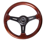 NRG Matte Black 3 Spoke Center 330mm Classic Wood Grain Wheel Universal - ST-015-1BK