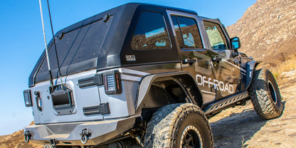 DV8 Offroad 07-18 Jeep Wrangler JK 2 Piece Fast Back Hard Top 4 Door - Black