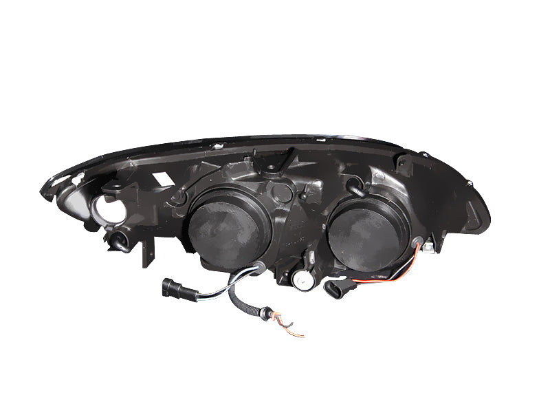 ANZO USA Honda Civic 2/4dr Projector Headlights W/ Halo Black; 2004-2005 - eliteracefab.com