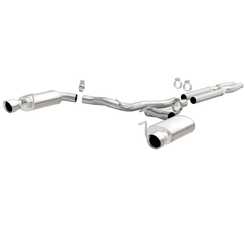 MagnaFlow Cat Back, SS, 3in, Street, Dual Split Polished 4.5in Tips 2015 Ford Mustang GT V8 5.0L - eliteracefab.com