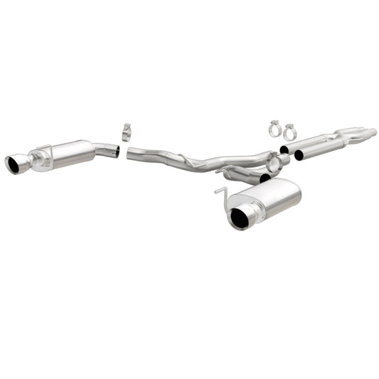 MagnaFlow Cat Back, SS, 3in, Street, Dual Split Polished 4.5in Tips 2015 Ford Mustang GT V8 5.0L - eliteracefab.com