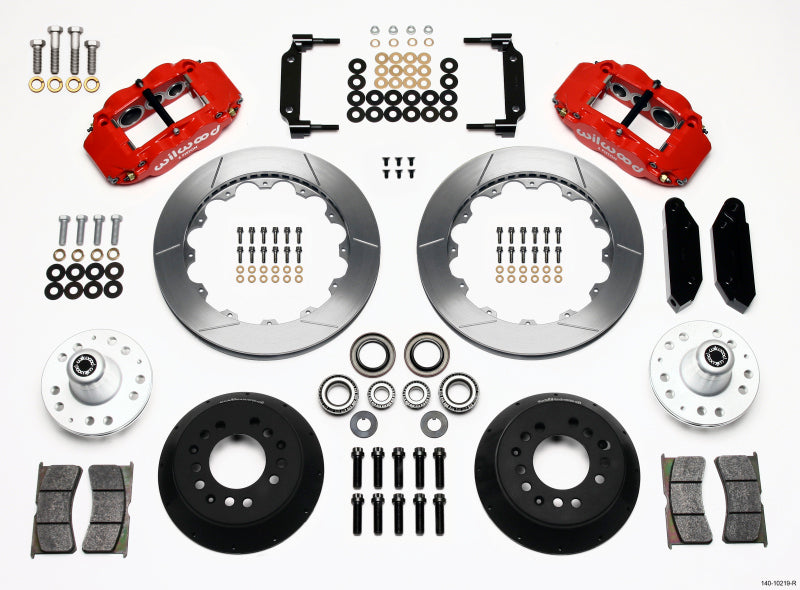 Wilwood Narrow Superlite 6R Front Hub Kit 12.88in Red 1968-1969 Mustang Disc Spindle Wilwood