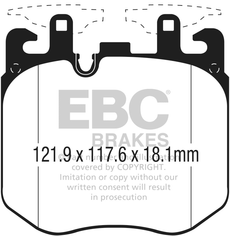 EBC 2015+ BMW 750 4.4L Twin Turbo (G12) Redstuff Front Brake Pads - eliteracefab.com