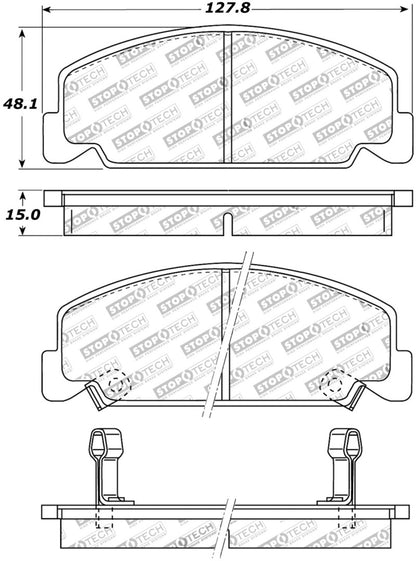 StopTech Street Touring 93-00 Honda Civic DX w/ Rr Drum Brakes Front Brake Pads - eliteracefab.com