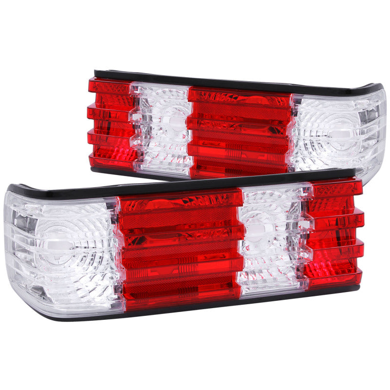 ANZO 1986-1991 Mercedes Benz S Class W126 Taillights Red/Clear - eliteracefab.com